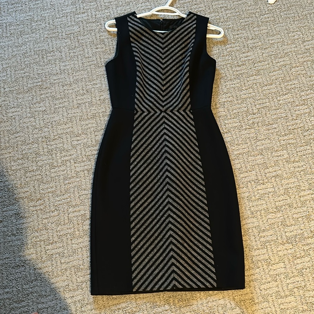 J. Crew dress with contrast front in wool blend black and Gray size 00